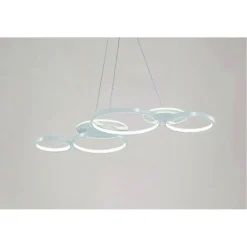 LAMPADARIO A SOSPENSIONE LED BIANCO 62W 6 ANELLI LUMINOSI MODERNO LUCE 6500K 71408