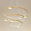 LAMPADARIO A SOSPENSIONE LED 96W 3 CERCHI CON TELECOMANDO DESIGN MODERNO ORO 71149