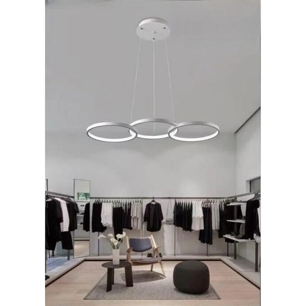 LAMPADARIO A SOSPENSIONE DA SOFFITTO 3 ANELLI TRE TONALITÀ DI COLORE 40W B63-B3C