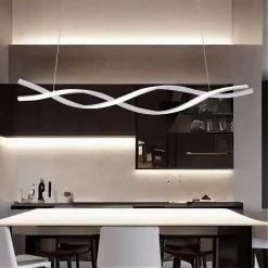 LAMPADARIO A SOSPENSIONE LUCE 3000K-6500K LED 48W BIANCO SPIRALE VORTICE ORIZZONTALE 01134