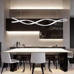 LAMPADARIO A SOSPENSIONE LUCE 3000K-6500K LED 48W BIANCO SPIRALE VORTICE ORIZZONTALE 01134