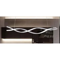 LAMPADARIO A SOSPENSIONE LUCE 3000K-6500K LED 48W BIANCO SPIRALE VORTICE ORIZZONTALE 01134