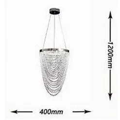 LAMPADARIO A SOSPENSIONE SOFFITTO LED 35W MODERNO CRISTALLI LUCE FREDDA 6500K B75