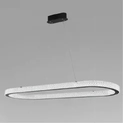 LAMPADARIO A SOSPENSIONE LED 92 W OVALE LAMPADA ORIZZONTALE CRISTALLO NERO 31999