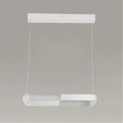 LAMPADARIO A SOSPENSIONE LED 24W RETTANGOLARE BIANCO CRISTALLO CON TELECOMANDO 32033