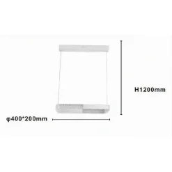 LAMPADARIO A SOSPENSIONE LED 24W RETTANGOLARE BIANCO CRISTALLO CON TELECOMANDO 32033