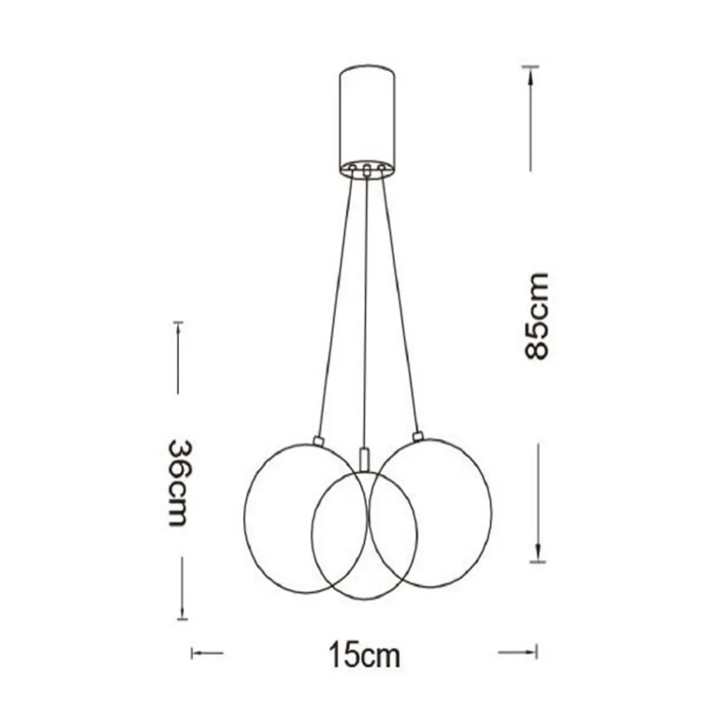 LAMPADARIO A SOSPENSIONE BRONZO LAMPADA MINIMAL DA SOFFITTO CON 3 SFERE ATTACCO G9 LP-84-3