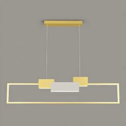 LAMPADARIO A SOSPENSIONE LED 36W RETTANGOLARE CON TELECOMANDO DESIGN MODERNO ORO 71592