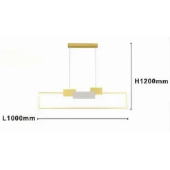 LAMPADARIO A SOSPENSIONE LED 36W RETTANGOLARE CON TELECOMANDO DESIGN MODERNO ORO 71592