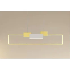LAMPADARIO A SOSPENSIONE LED 36W RETTANGOLARE CON TELECOMANDO DESIGN MODERNO ORO 71592