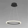 LAMPADARIO A SOSPENSIONE LED 24 WATT CERCHIO ANELLO EFFETTO CRISTALLO NERO 31906