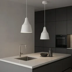 LAMPADARIO A SOSPENSIONE DA SOFFITTO MODERNO CON PARALUME A CUPOLA CON ATTACCO E27 B46