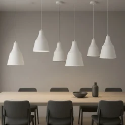 LAMPADARIO A SOSPENSIONE DA SOFFITTO MODERNO CON PARALUME A CUPOLA CON ATTACCO E27 B46