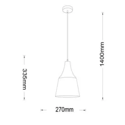 LAMPADARIO A SOSPENSIONE DA SOFFITTO MODERNO CON PARALUME A CUPOLA CON ATTACCO E27 B46