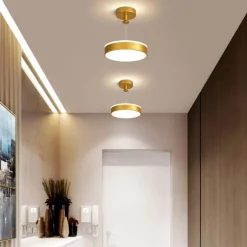 LAMPADARIO A SOSPENSIONE LED 24 WATT CERCHIO TONDO MODERNO ORO DOPPIA LUCE 50520