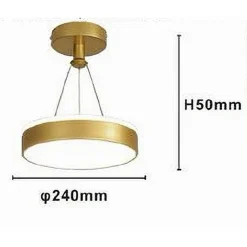 LAMPADARIO A SOSPENSIONE LED 24 WATT CERCHIO TONDO MODERNO ORO DOPPIA LUCE 50520