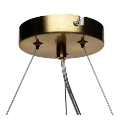 LAMPADARIO A SOSPENSIONE CONTEMPORANEO IN METALLO BRONZO CON 15 SFERE ATTACCO G9 B94