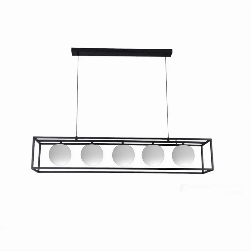 LAMPADARIO A SOSPENSIONE DA SOFFITTO CONTEMPORANEO NERO CON 5 SFERE VETRO G9 B89