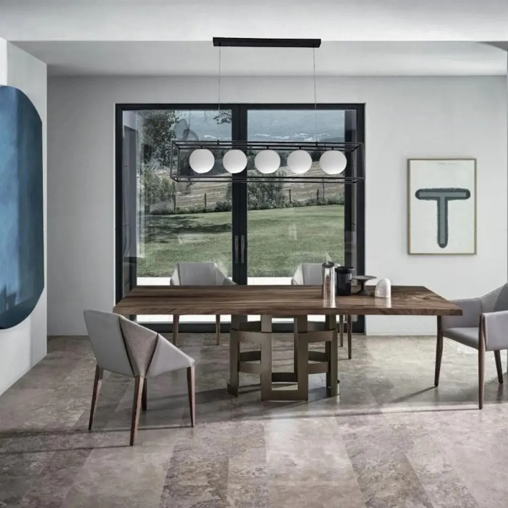 LAMPADARIO A SOSPENSIONE DA SOFFITTO CONTEMPORANEO NERO CON 5 SFERE VETRO G9 B89