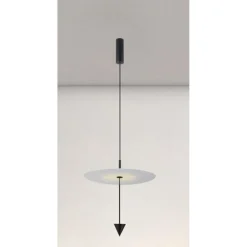 LAMPADARIO A SOSPENSIONE LAMPADA 18W LUCE LED 4000K DISCO BIANCO Ø42CM CONO NERO 33054
