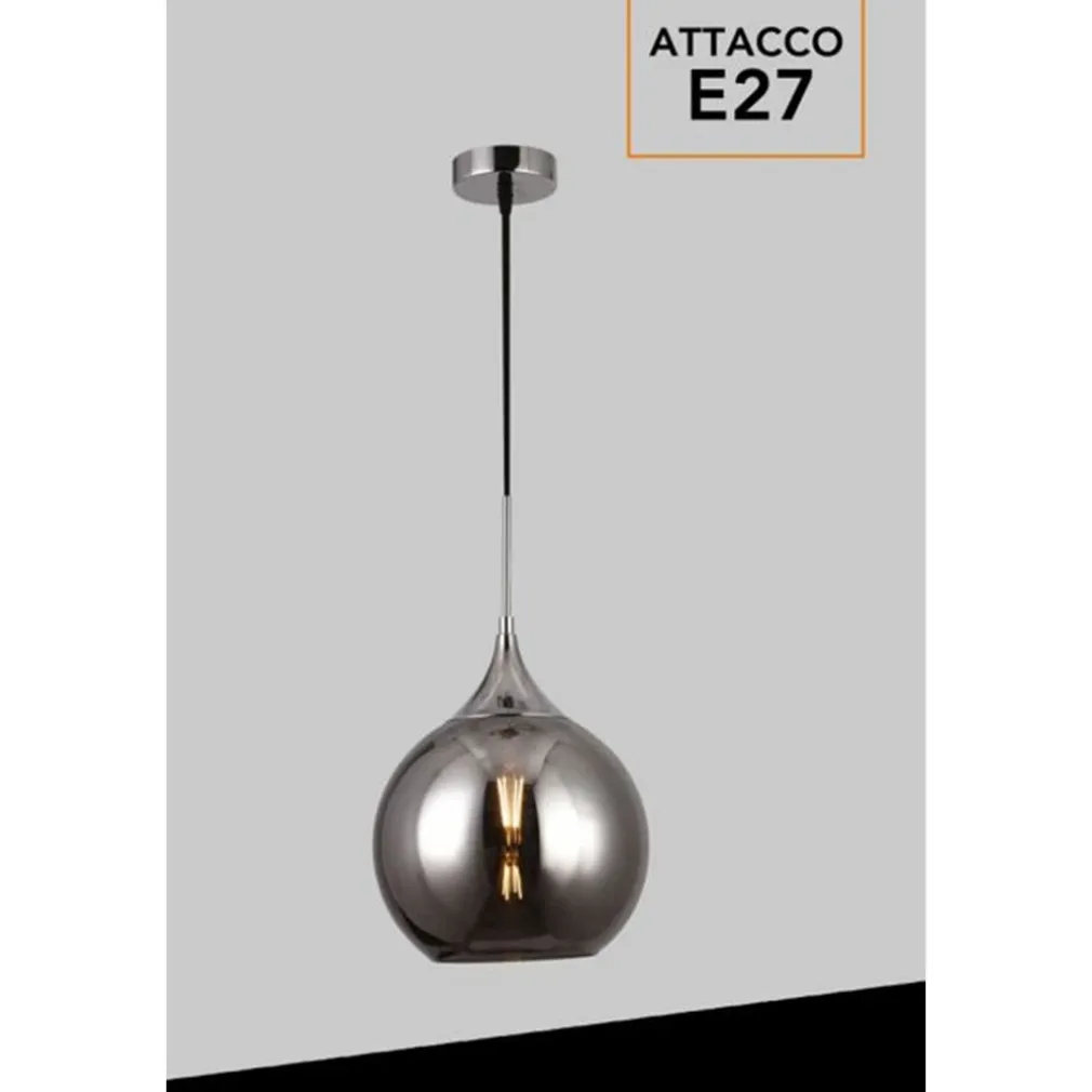 LAMPADARIO A SOSPENSIONE DECORATIVA IN METALLO CON SFERA IN VETRO ATTACCO E27 IP20 A72