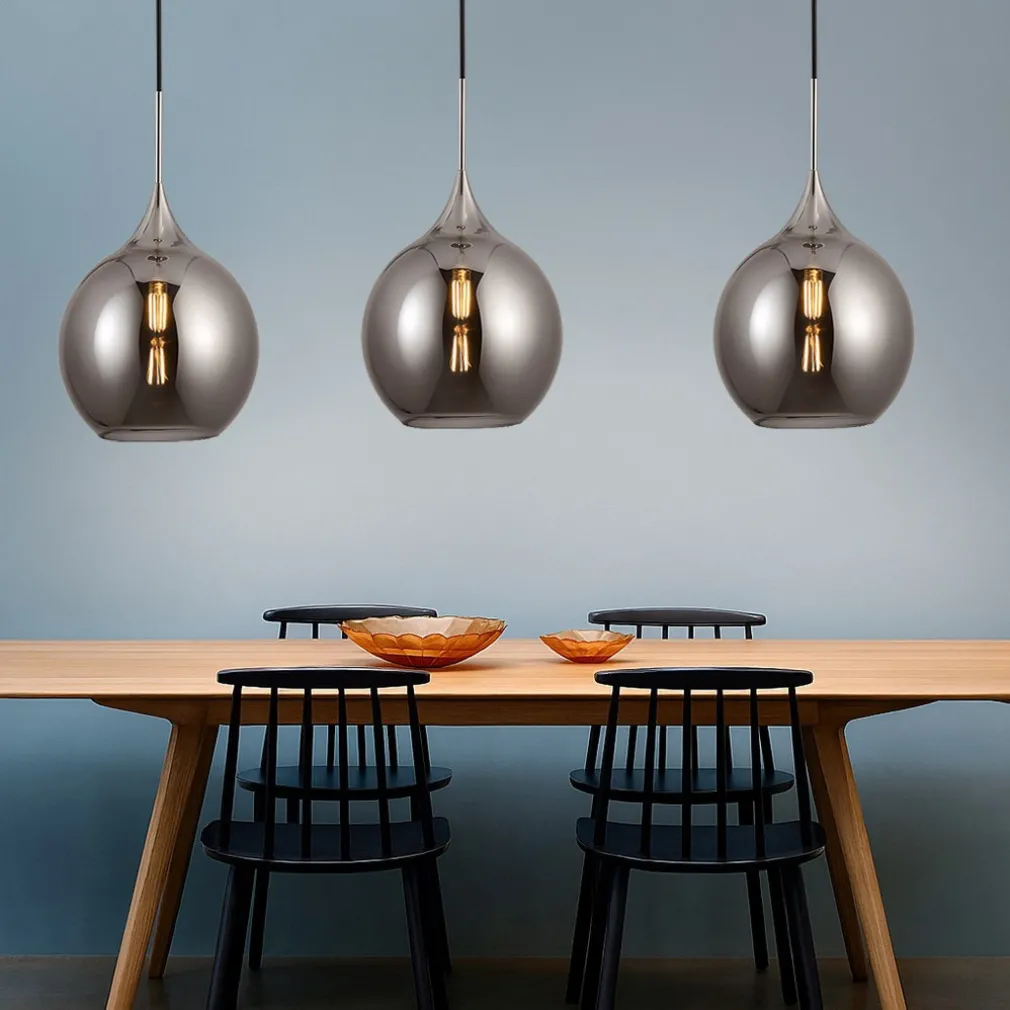 LAMPADARIO A SOSPENSIONE DECORATIVA IN METALLO CON SFERA IN VETRO ATTACCO E27 IP20 A72