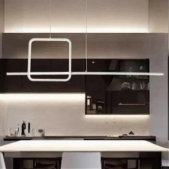 LAMPADARIO A SOSPENSIONE LED 48W DESIGN QUADRATO LINEA BIANCO IP20 LUCE 4000K 33559