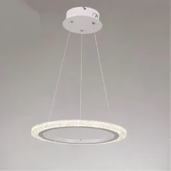 LAMPADARIO A SOSPENSIONE LED 36 W CERCHIO ANELLO BIANCO EFFETTO CRISTALLO 31920