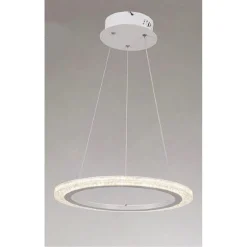 LAMPADARIO A SOSPENSIONE LED 36 W CERCHIO ANELLO BIANCO EFFETTO CRISTALLO 31920