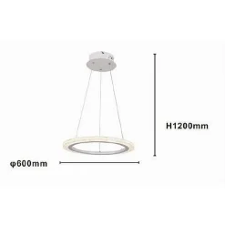 LAMPADARIO A SOSPENSIONE LED 36 W CERCHIO ANELLO BIANCO EFFETTO CRISTALLO 31920