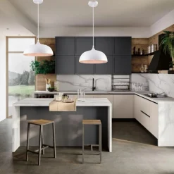 LAMPADARIO A SOSPENSIONE STILE CONTEMPORANEO IN METALLO PENDENTE A CUPOLA E27 B91