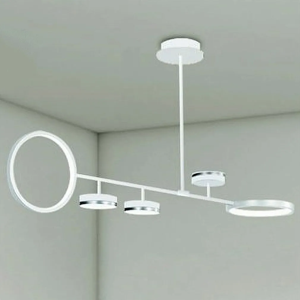 LAMPADARIO A SOSPENSIONE LED 37W CON 5 CERCHI LAMPADA ORIZZONTALE BIANCO LUCE NATURALE 71330