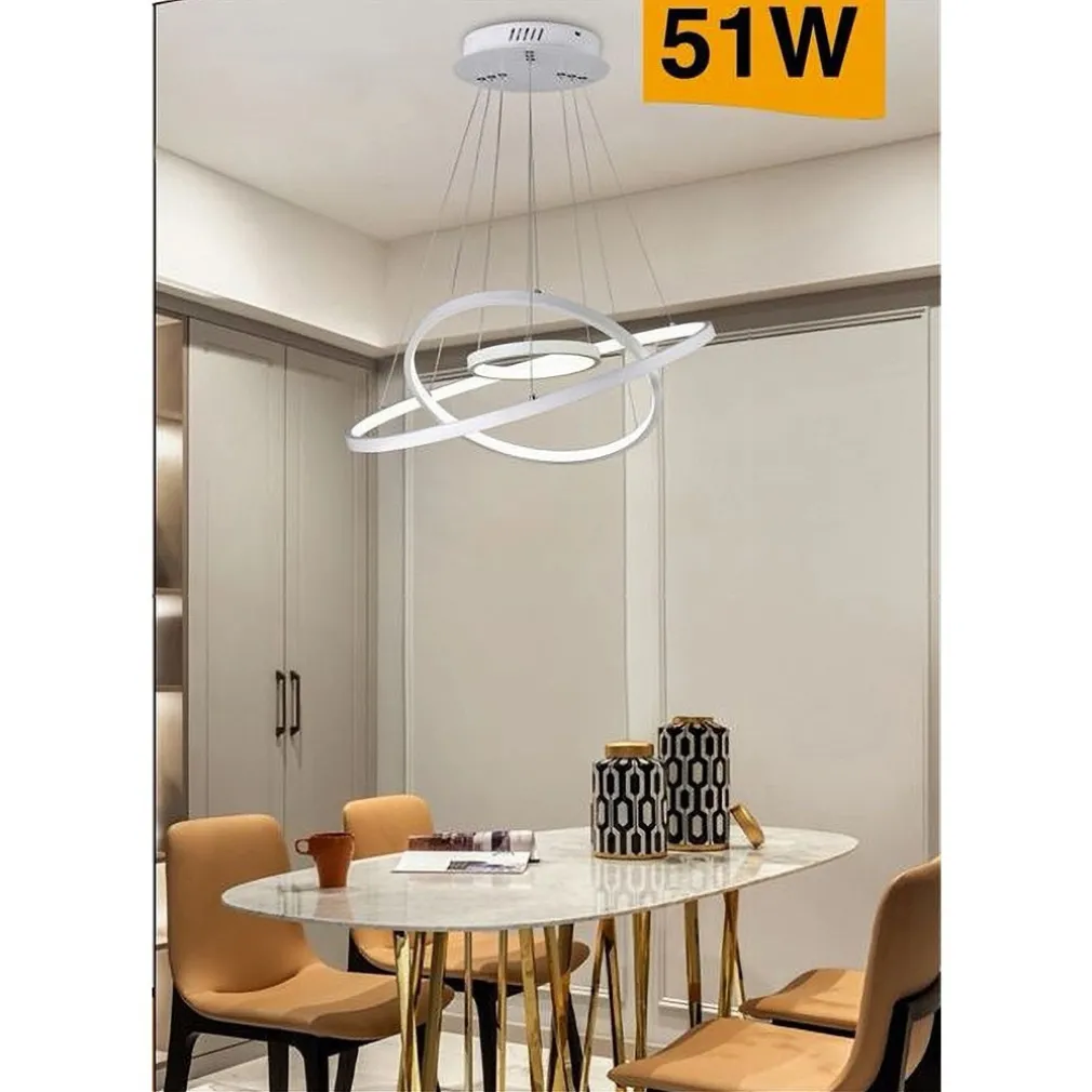 LAMPADARIO A SOSPENSIONE 51 W LED FORMA PIANETA BIANCO 3 COLORAZIONE LUCE A64-3C