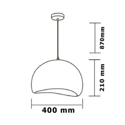 LAMPADARIO A SOSPENSIONE SOFFITTO EFFETTO PIETRA BIANCO Ø40/50/60CM ATTACCO E27 IP20 B16-B