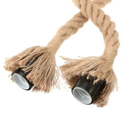 LAMPADARIO A SOSPENSIONE SOFFITTO CORDA DOPPIA E27 PORTALAMPADA PENDENTE VINTAGE