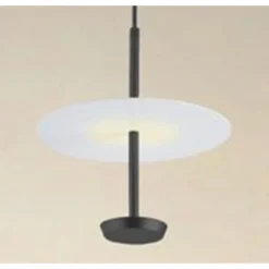 LAMPADARIO A SOSPENSIONE LUCE 4000K LED 12W DISCO PARALUME PIATTO NERO ROTONDO 33115