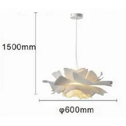LAMPADARIO A SOSPENSIONE A FORMA DI FIORE PETALI BIANCO LUCE ATTACCO E27 IP20 71607