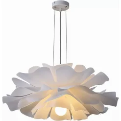 LAMPADARIO A SOSPENSIONE A FORMA DI FIORE PETALI BIANCO LUCE ATTACCO E27 IP20 71607