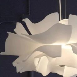 LAMPADARIO A SOSPENSIONE A FORMA DI FIORE PETALI BIANCO LUCE ATTACCO E27 IP20 71607