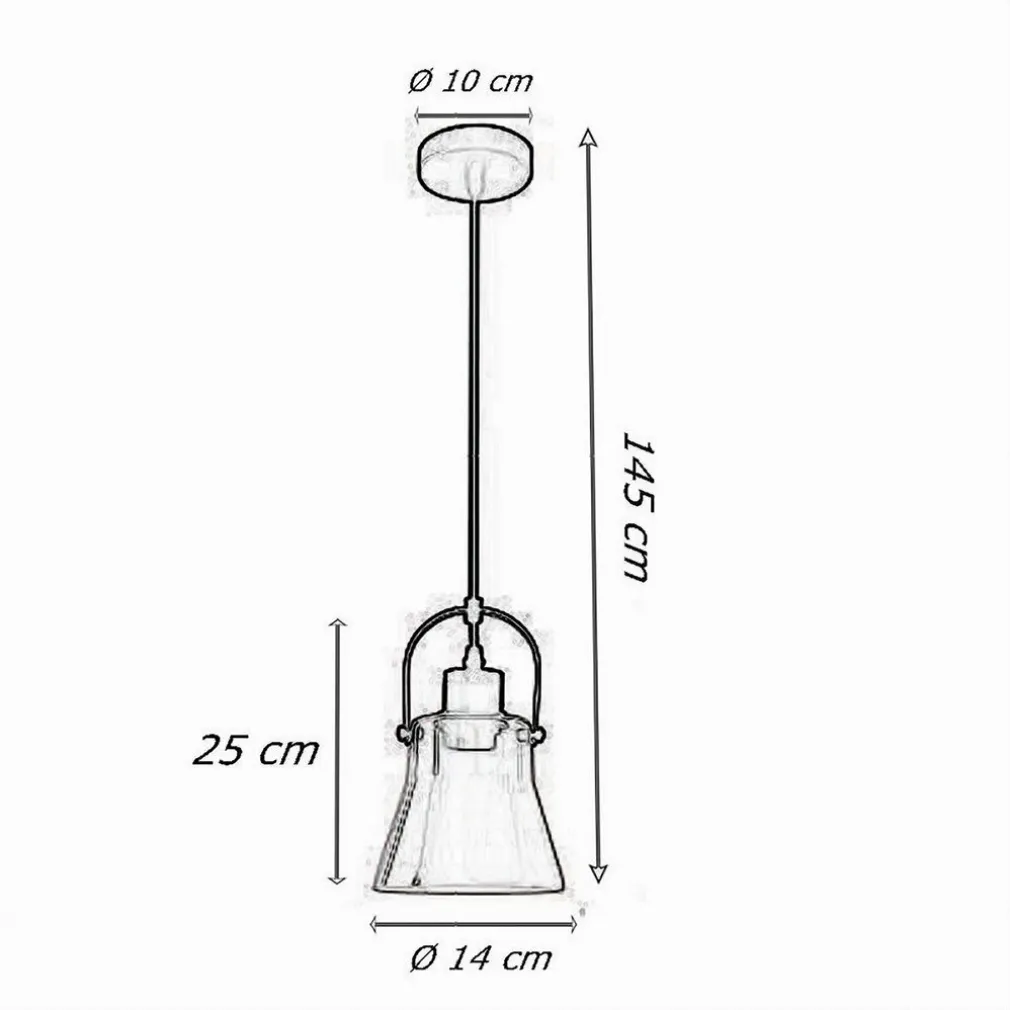 LAMPADARIO A SOSPENSIONE CON PARALUME IN VETRO LAMPADA MODERNA ATTACCO E27 LP-90