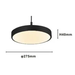 LAMPADARIO A SOSPENSIONE LED 40W NERO CERCHIO TONDO MODERNO MINIMAL LUCE 4000K 32897
