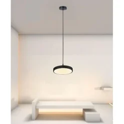 LAMPADARIO A SOSPENSIONE LED 40W NERO CERCHIO TONDO MODERNO MINIMAL LUCE 4000K 32897