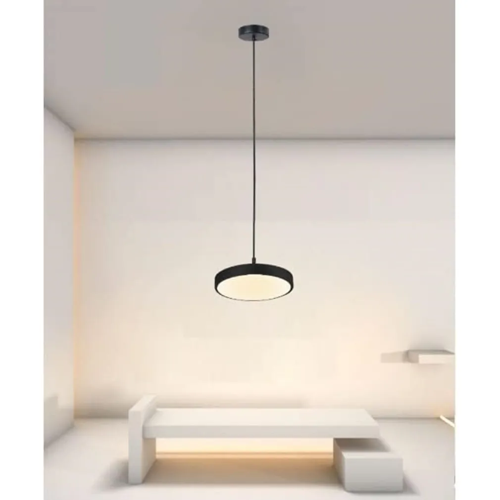 LAMPADARIO A SOSPENSIONE LED 40W NERO CERCHIO TONDO MODERNO MINIMAL LUCE 4000K 32897