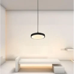 LAMPADARIO A SOSPENSIONE LED 40W NERO CERCHIO TONDO MODERNO MINIMAL LUCE 4000K 32897