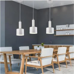 LAMPADARIO A SOSPENSIONE SOFFITTO E27 LAMPADA PENDENTE MINIMAL PER CUCINA ISOLA SNACK A22