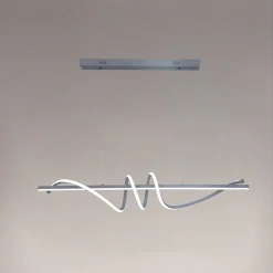 LAMPADARIO A SOSPENSIONE LED 65W ARGENTO SPIRALE ONDULATO LUCE 4000K VORTICE ORIZZONTALE 32460