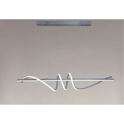 LAMPADARIO A SOSPENSIONE LED 65W ARGENTO SPIRALE ONDULATO LUCE 4000K VORTICE ORIZZONTALE 32460