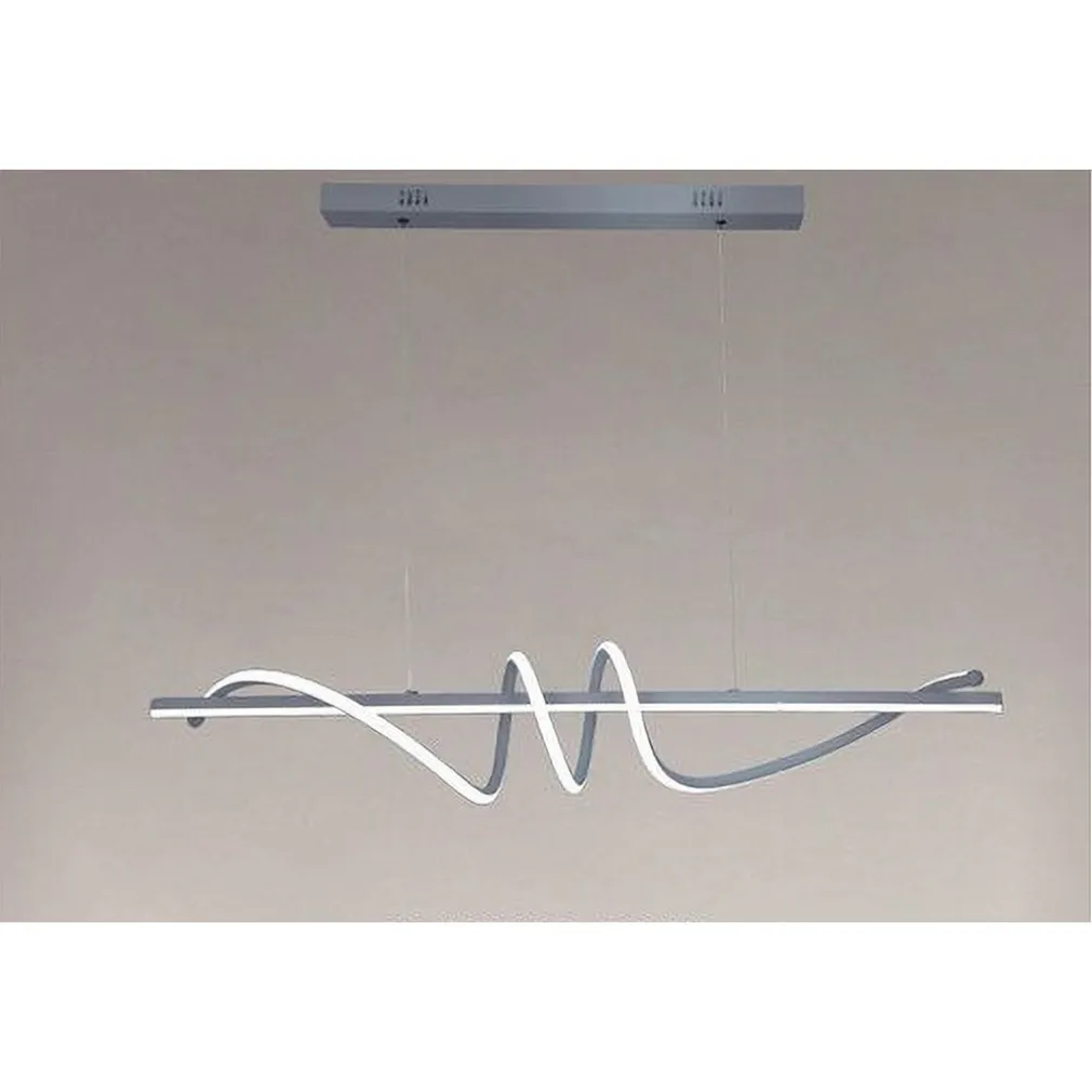 LAMPADARIO A SOSPENSIONE LED 65W ARGENTO SPIRALE ONDULATO LUCE 4000K VORTICE ORIZZONTALE 32460