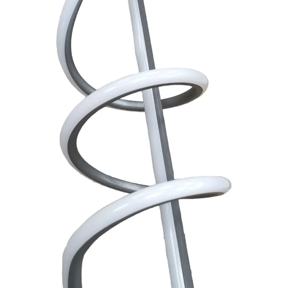 LAMPADARIO A SOSPENSIONE LED 65W ARGENTO SPIRALE ONDULATO LUCE 4000K VORTICE ORIZZONTALE 32460