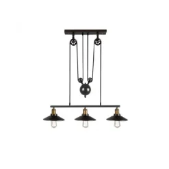 LAMPADARIO A SOSPENSIONE VINTAGE 3 PUNTI LUCE ATTACCO E27 STILE INDUSTRIALE A02